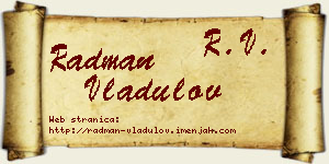 Radman Vladulov vizit kartica